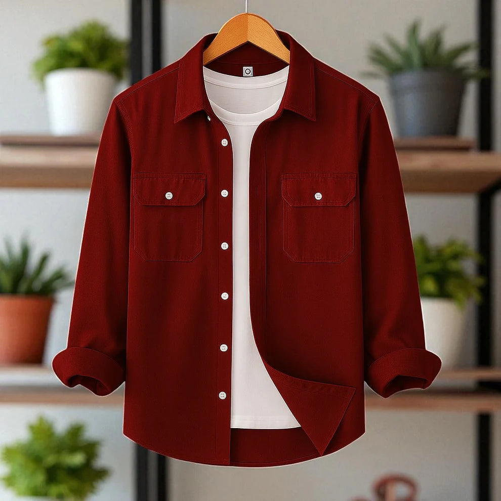 Full Sleeve Casual Shirt For Men - Maroon