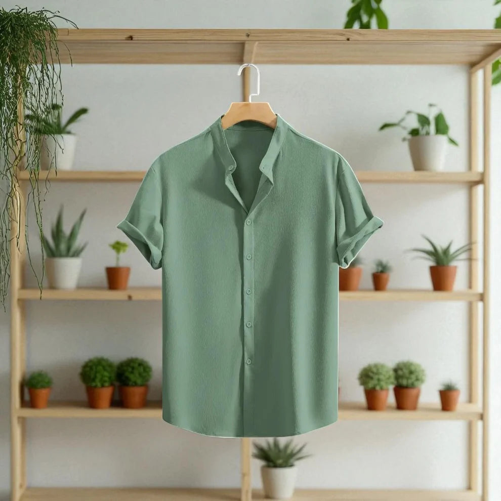 Swich Cotton Half Sleeve Shirt- Sea Green