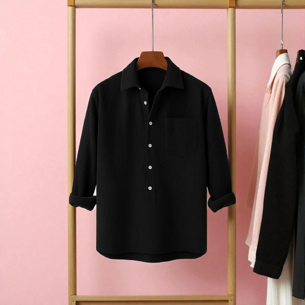 Luxury Full Sleeve Cord Katua - Black