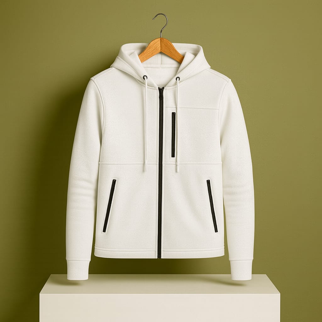 Men's Arms Full Zip Hooded Jacket - White