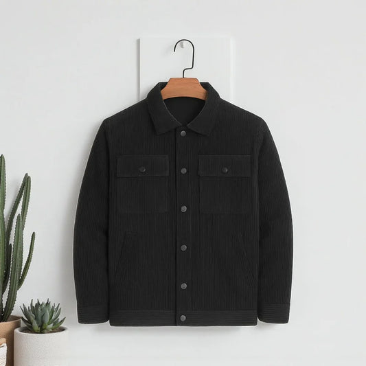 Men's Corduroy Light Weight Jackets - Black