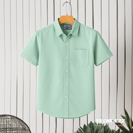 Casual Short Sleeve Shirt - Light Lemon