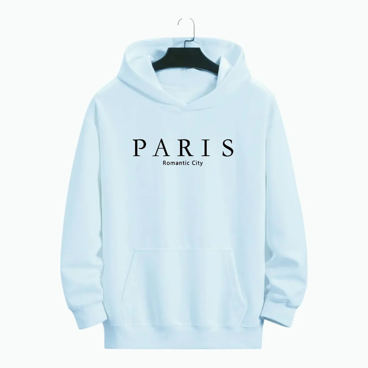 Men's PARIS Pattern Hoodie - Light Sky