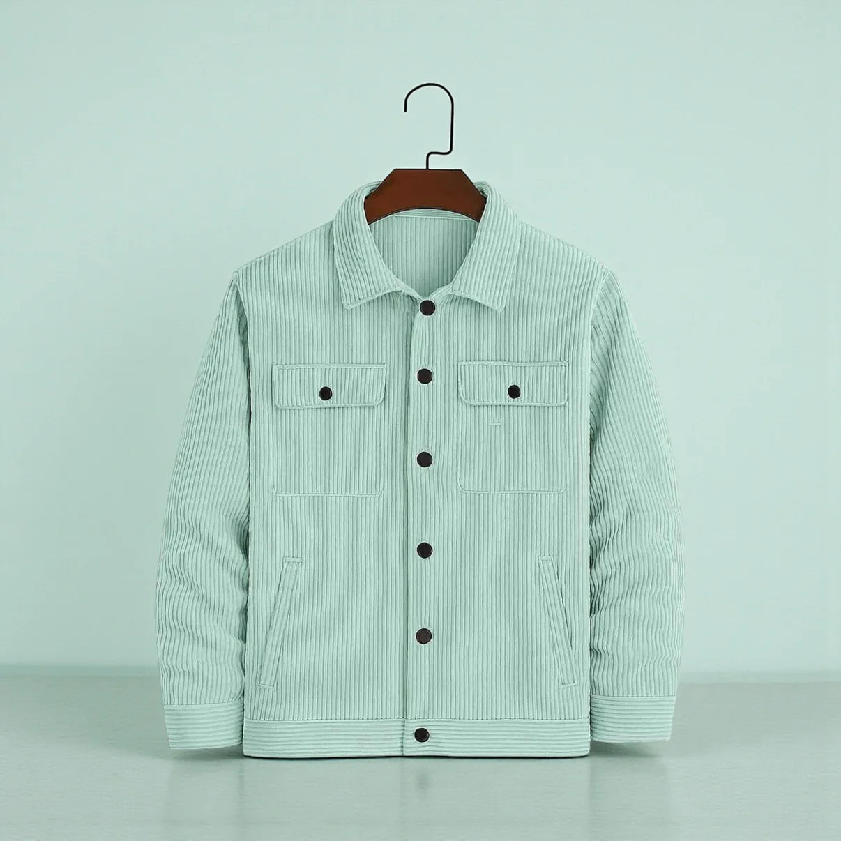 Men's Corduroy Light Weight Jackets - Light Moss Green