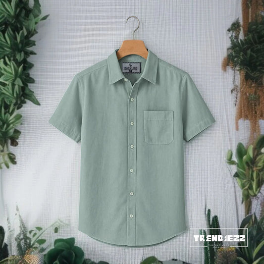 Casual Short Sleeve Shirt - Sea Green