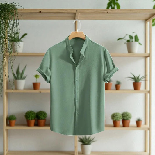 Swich Cotton Half Sleeve Shirt- Sea Green