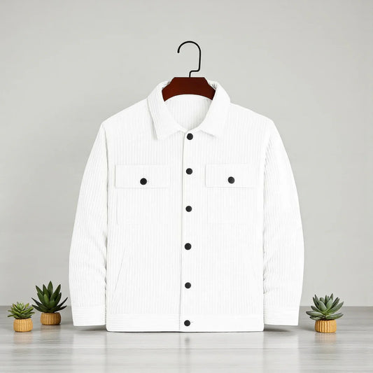 Men's Corduroy Light Weight Jackets - Pure White