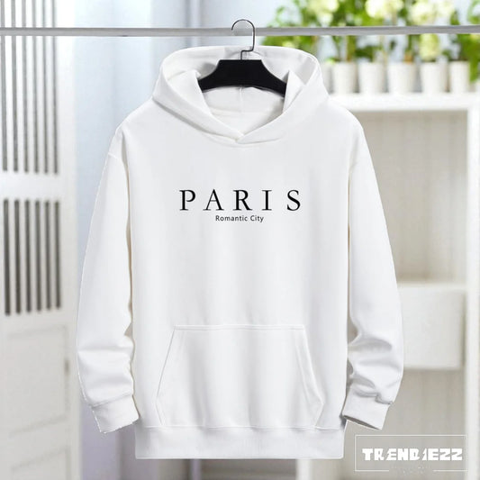 Men's PARIS Pattern Hoodie - White