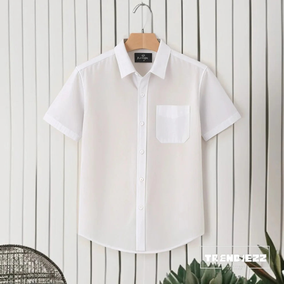 Casual Short Sleeve Shirt - White
