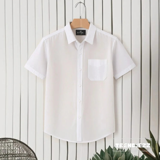 Casual Short Sleeve Shirt - White