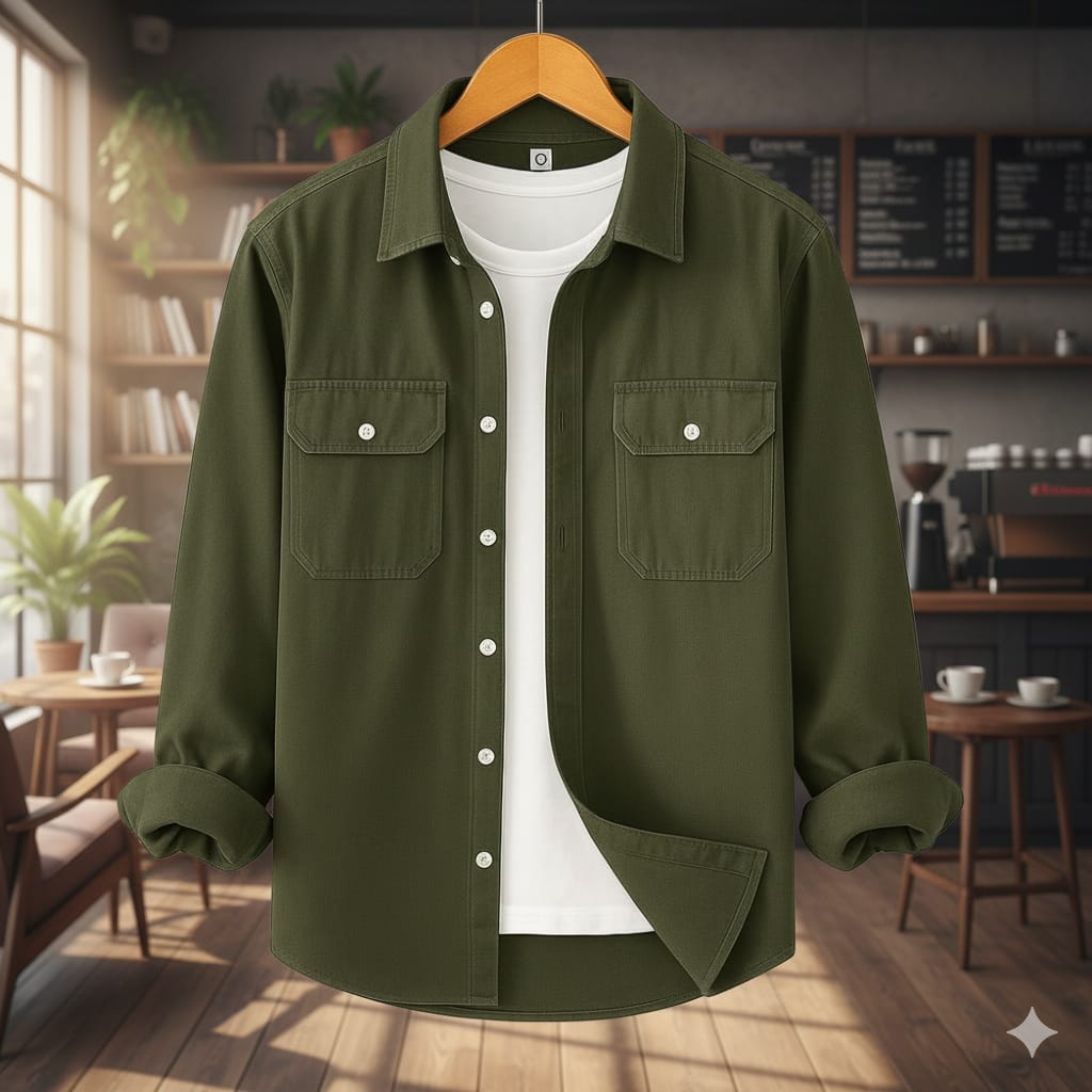 Tow Pocket full Sleeve Casual olive