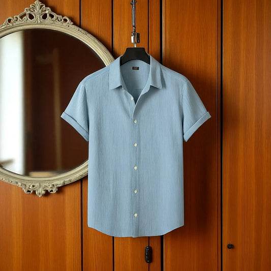 Viscox Half Sleeve Shirt- Light Sky