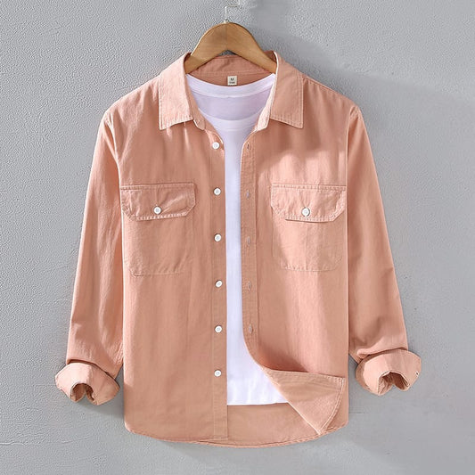 Full Sleeve Casual Shirt For Men - Pink
