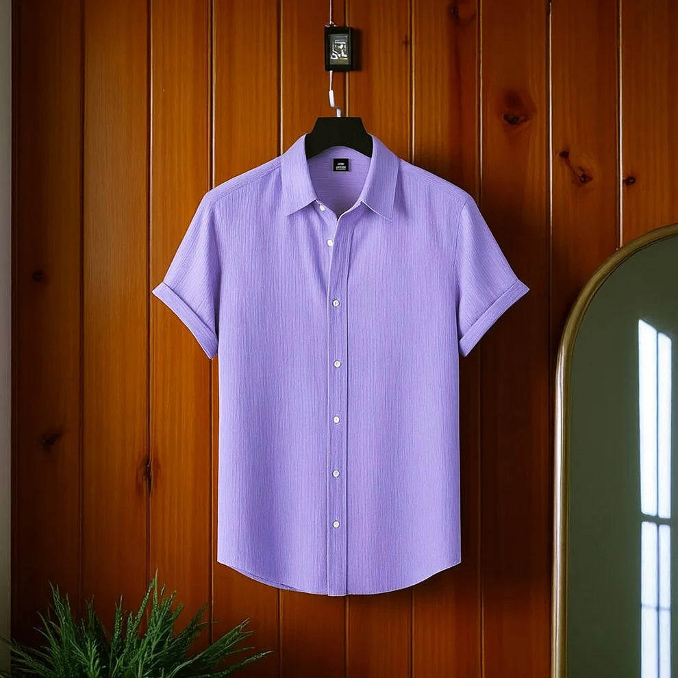 Viscox Half Sleeve Shirt- Purple